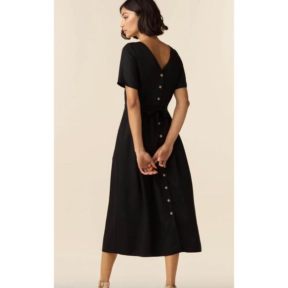 VETTA NWT The Button Up Midi Dress in Black Size XS - Picture 2 of 10